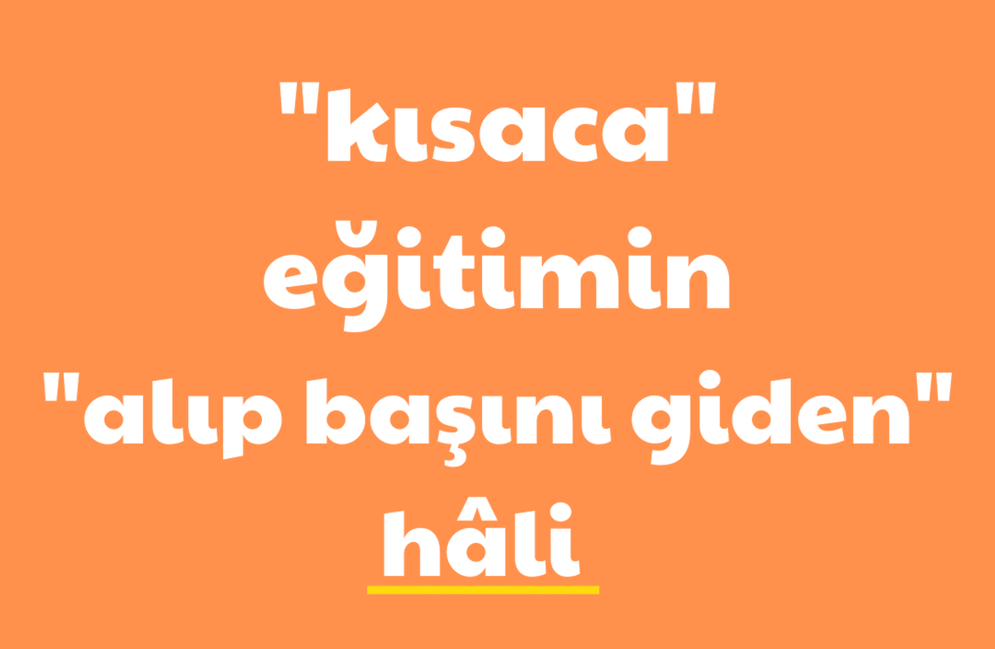  “Kısaca” eğitimin “alıp başını giden” hâli