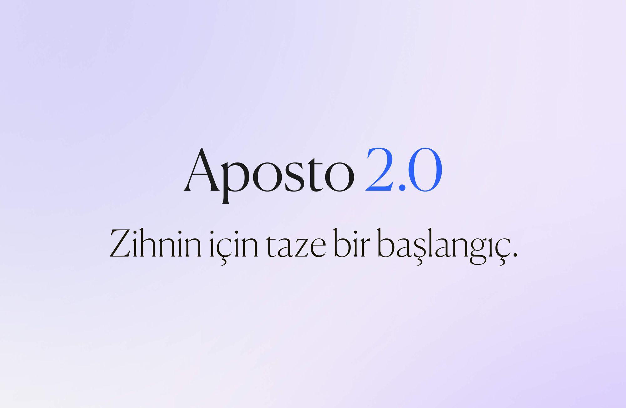 Zihnin için taze bir başlangıç: Aposto 2.0