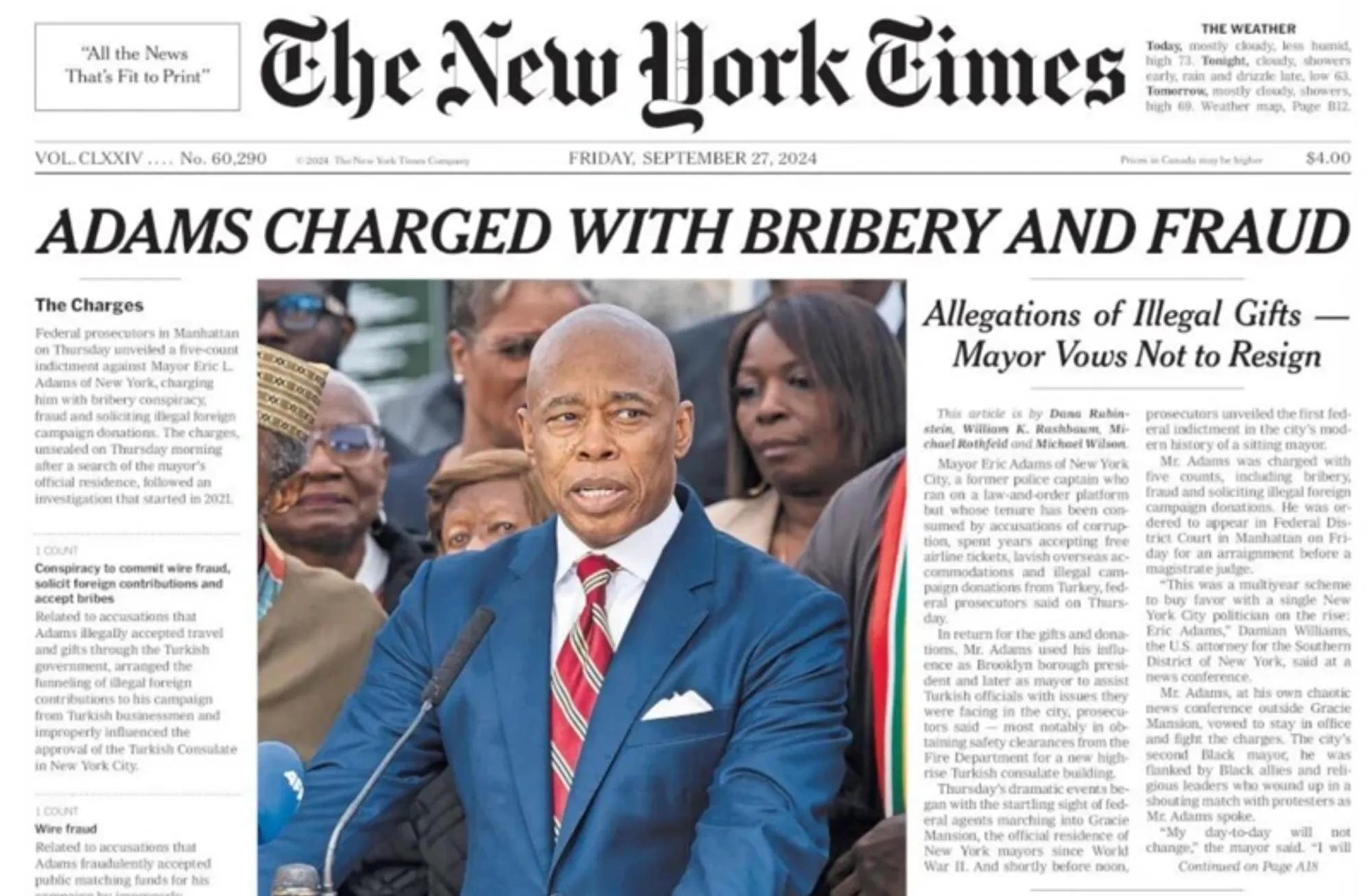 NYC Mayor charged with corruption: Eyes on Turkey