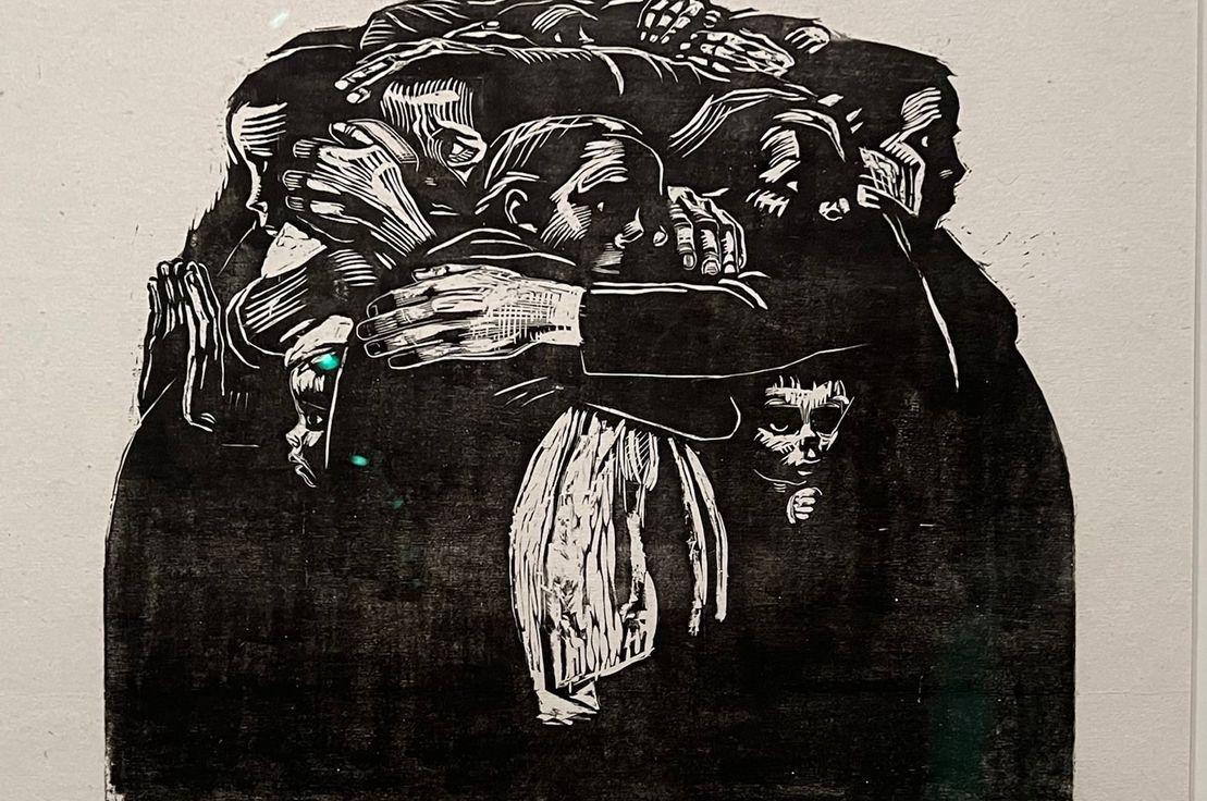 Käthe Kollwitz, Anneler, "Savaş" serisinden, 1921-22, tahta baskı, Käthe Kollwitz Museum Köln.