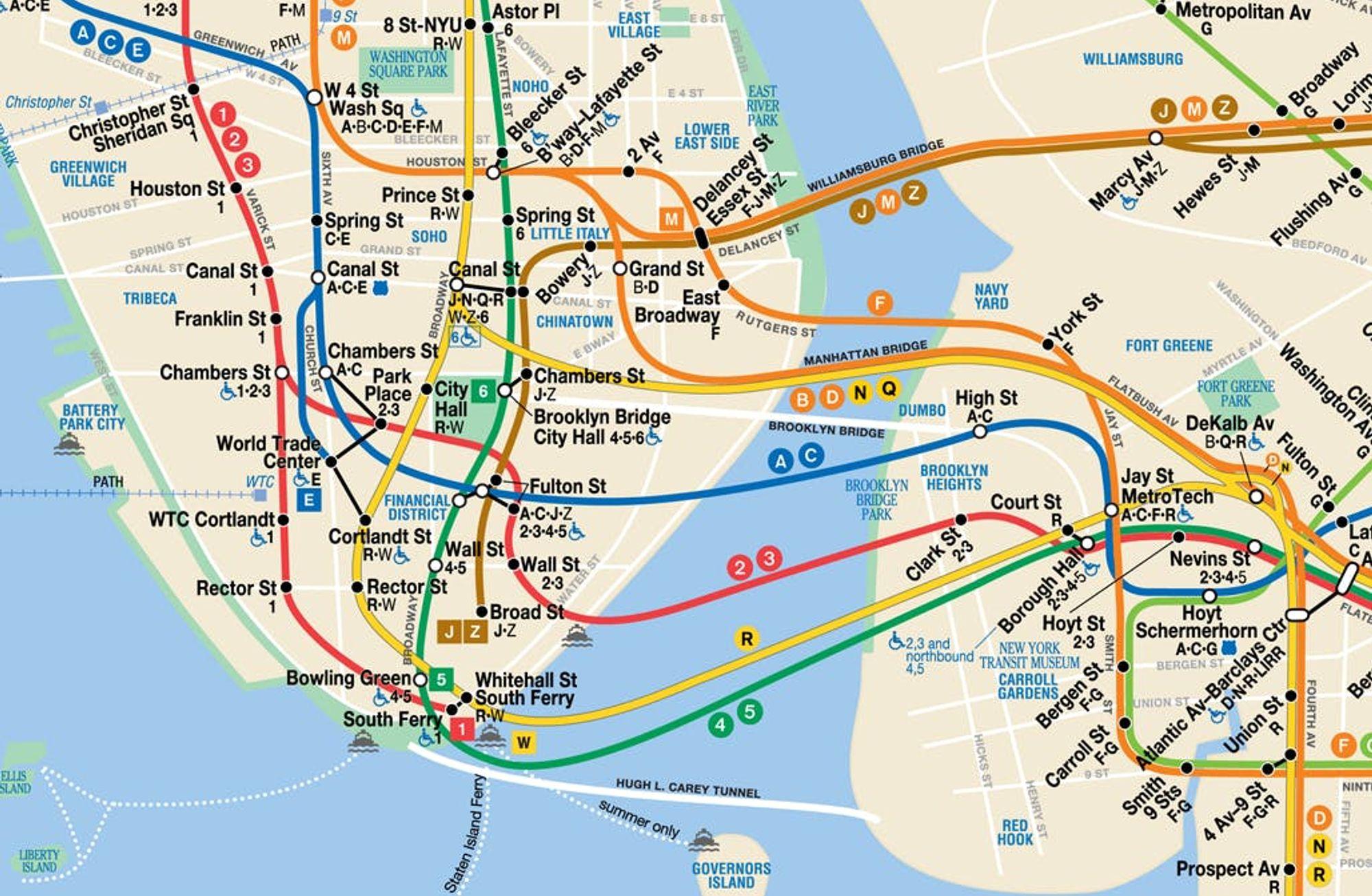 Nereden nereye: New York metro haritası