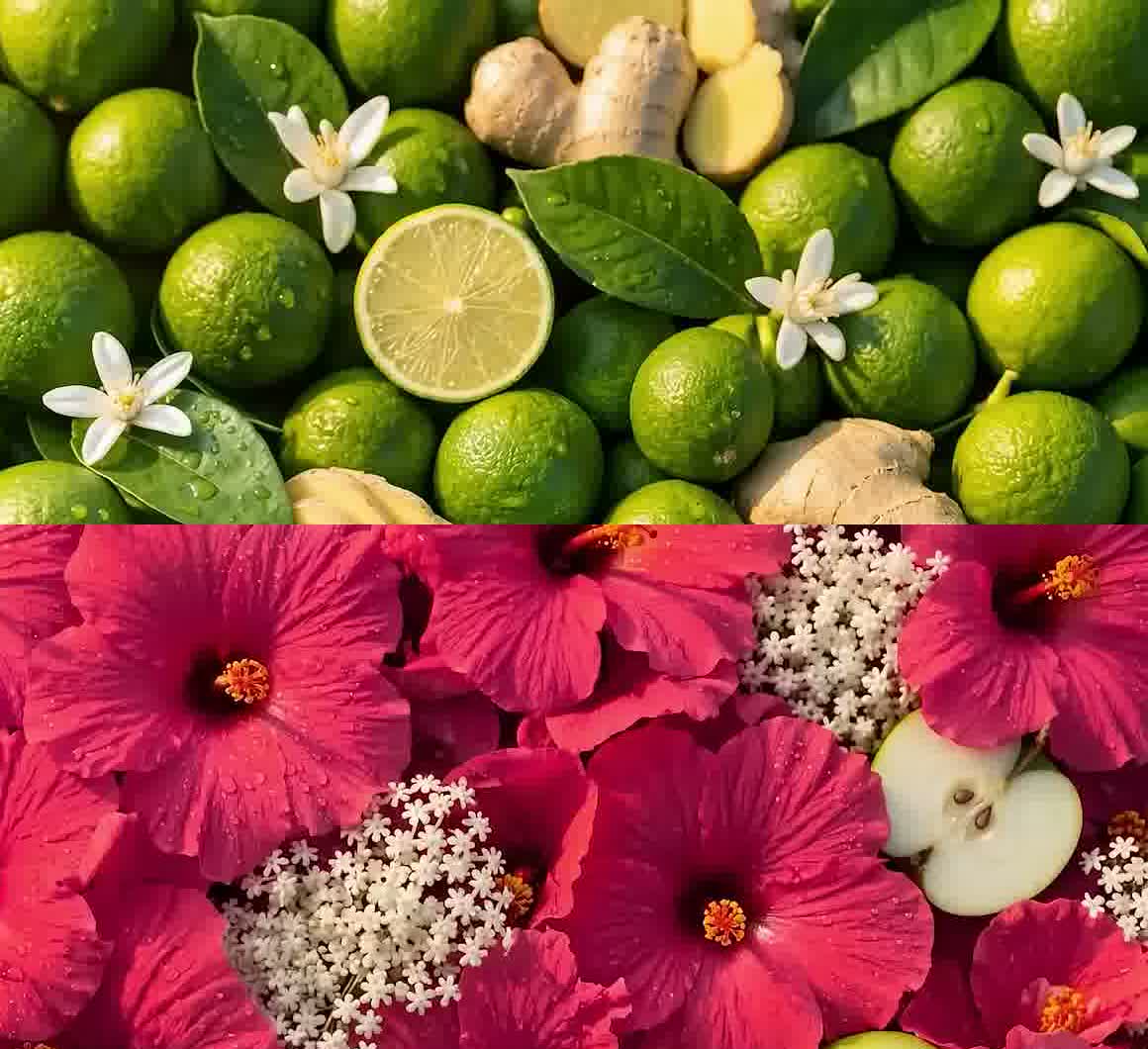Karşı karşıya iki dünya: misket limonu yeşili ve hibiskus pembesi