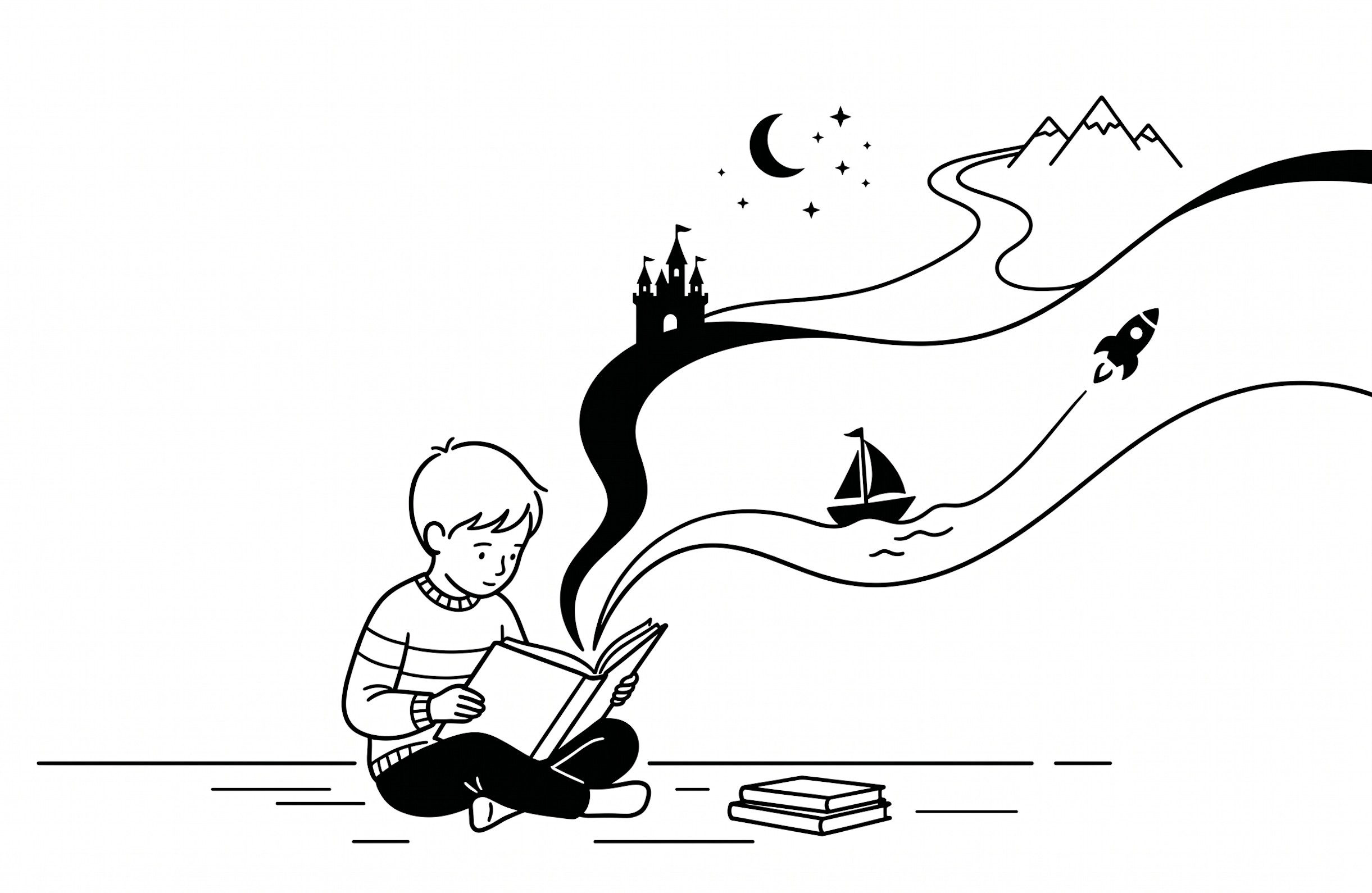 Çocuk kitap okurken hayal dünyası